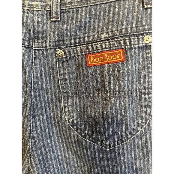 1980s Vintage Bon Jour Denim Pleated Front PinStripe Jeans - Picture 7 of 15